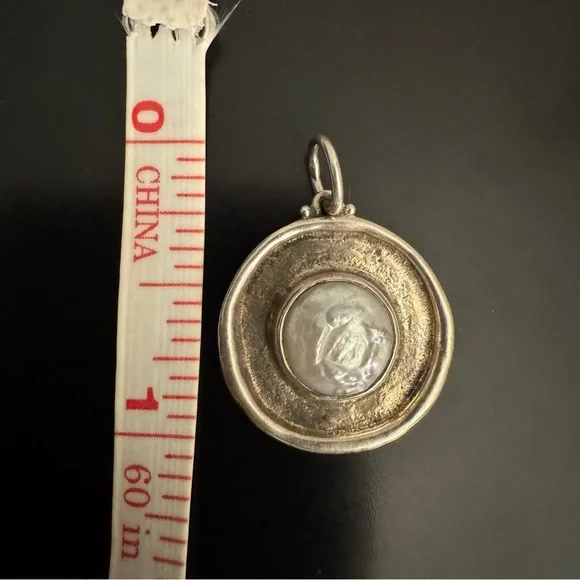 Vintage Baroni Sterling Silver Hat Charm Pendant – Mother of Pearl – 925 - Picture 3 of 4